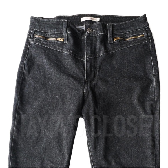 Levi's 32 Women's 721 High-Rise Skinny Zip-Front Ankle Jeans - Black - Picture 9 of 14